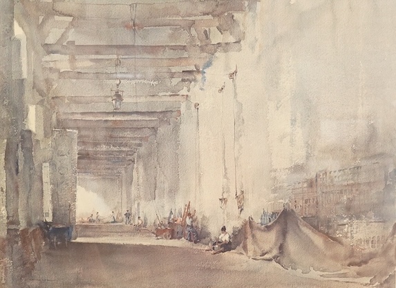 William Russell Flint (1880-1969), ‘The Bathers Arcade’, signed in pencil to the margin, blind stamped, 51 x 68cm